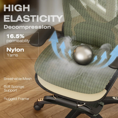 ELABEST X100 Ergonomic Mesh Office Chair with Footrest, Big and Tall Hone Desk Chair with 5D Flip-Up Arms, Adjustable 3D Lumbar Support,Gaming & Executive Computer Chairs