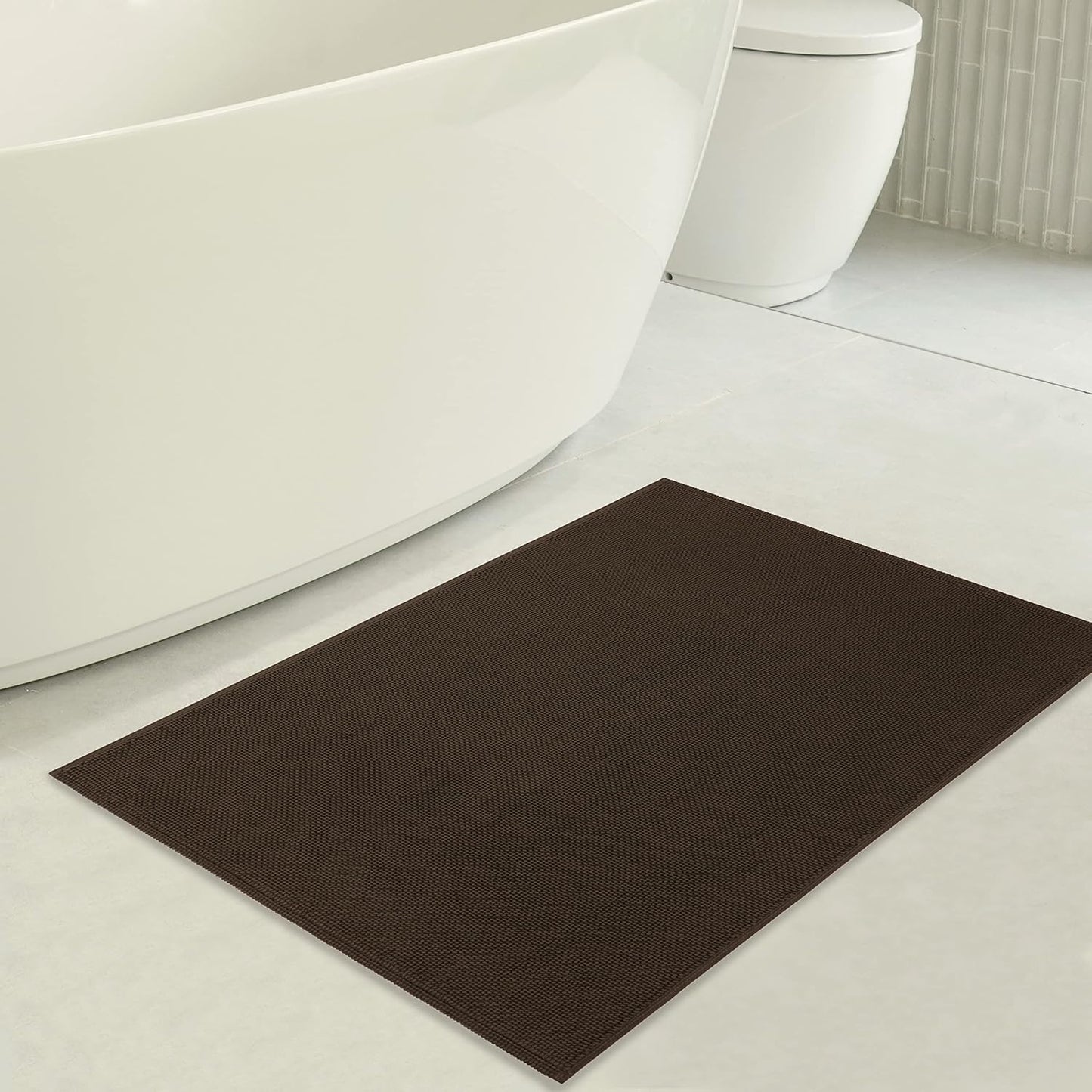 17 24 100% American Soft Linen Bath Rug, in in Cotton Bath Mats Rugs for Bathroom, Slip Reducer Washable Shaggy Form
