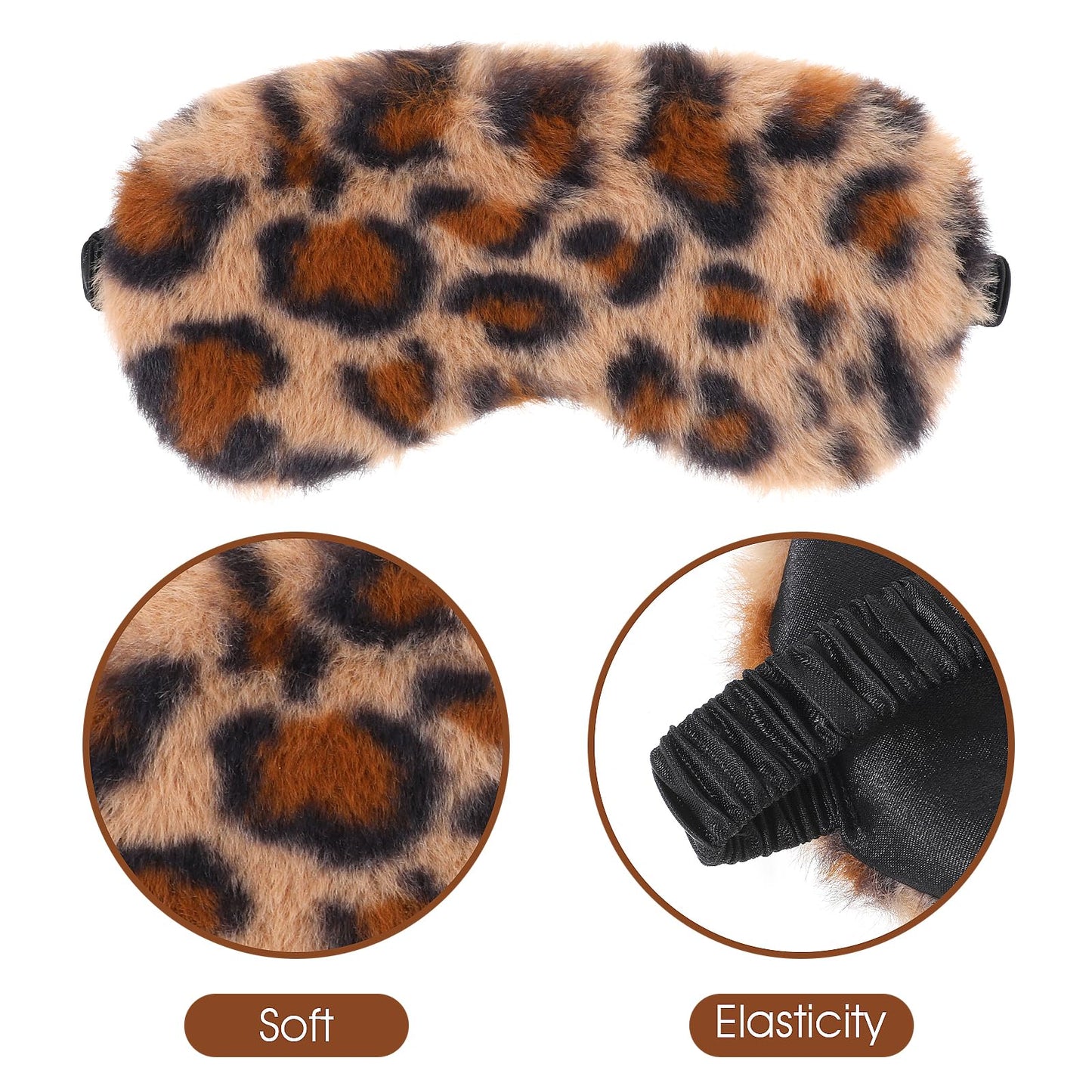 2 Pack Plush Sleeping Eye Mask Soft Plush Eye Mask Fuffy Eye Cover Comfortable Sleep Mask Blindfold Rainbow Faux Fur Eye Shade for Women, Men and Kids Travel Nap Sleeping 565488_2_3pL1H9vJ3