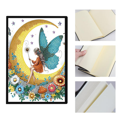 DCIDBEI 5D Diamond Art Painting Notebooks Kits Angel DIY Special Shaped Journal Sketchbook Fairy Cross Stitch Diamond Art Dairy Book Elf Paint by Numbers kit for Adults Festival Birthday