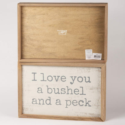 Primitives by Kathy Classic Box Sign - Love You A Bushel and A Peck, 15" x 10"