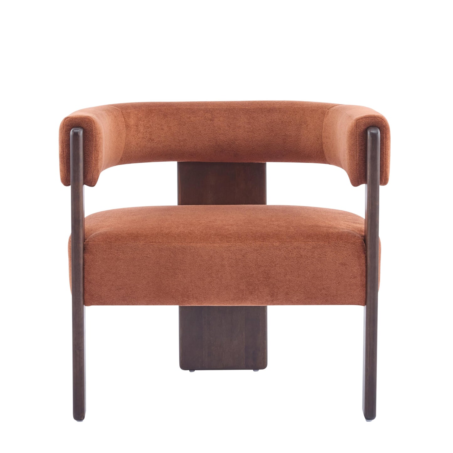 Christopher Knight Home Nettie Modern Accent Chair for Living Room, Velvet Fabric Single Lounge Sofa Chair with Wooden Frame, Comfy Reading Chair for Bedroom, Lounge Armchair with Cushion,Burnt Orange