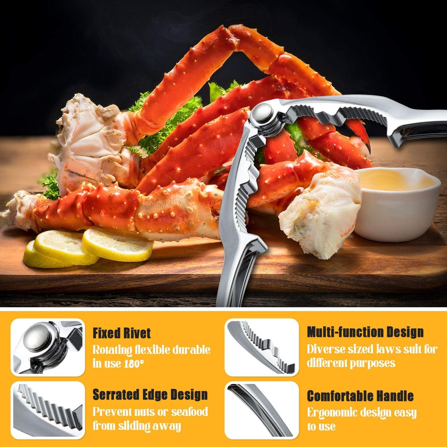 16 Sets Set Crab Crackers and Tools, Pieces Lobster Crackers Crab Crackers Seafood Tools Nut Crackers Tools