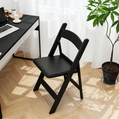 Real Relax Black Resin Folding Chairs with Cushion - Comfortable Foldable Plastic Chair - Stackable Chairs with Padded Seats - Indoor/Outdoor Chairs for Events, 600lbs Capacity(10 Pack)