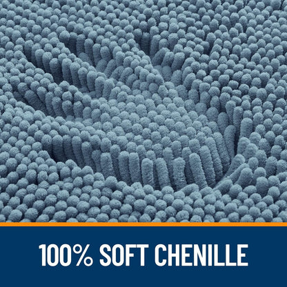 OLANLY Bath Rugs - Extra Soft Chenille, Quick Dry & Absorbent | 36x24, Airy Blue, Machine Washable