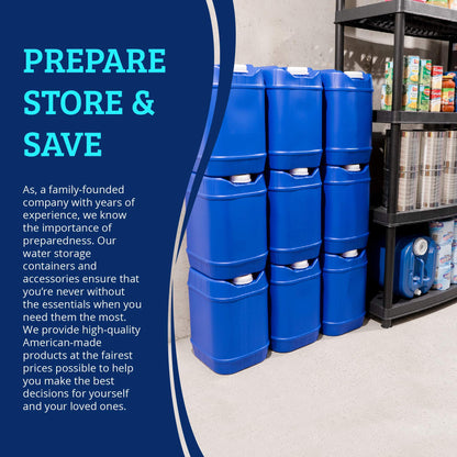 Saratoga Farms 5-Gallon Stackable Water Storage Containers, Emergency Water Storage for Camping and Disaster Preparedness, 100 Gallons