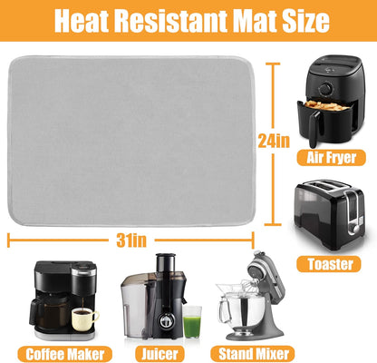 Heat Resistant Kitchen Mats for Countertop 24x31in, Coffee Bar Mat to Protect Quartz Countertop