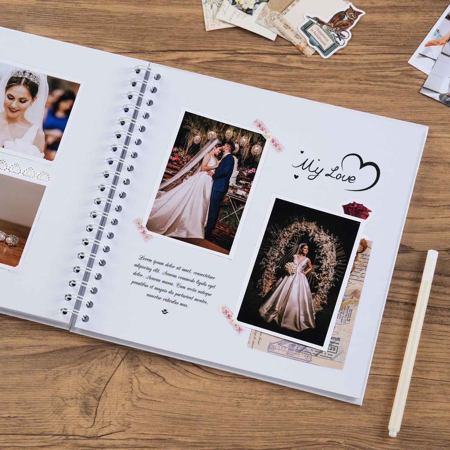 potricher 10 x 10 Inch DIY Scrapbook Album 40 Pages Hardcover Kraft Paper Scrap Book Photo Albums Memory Book for Wedding and Anniversary Family (White, 10 Inch)