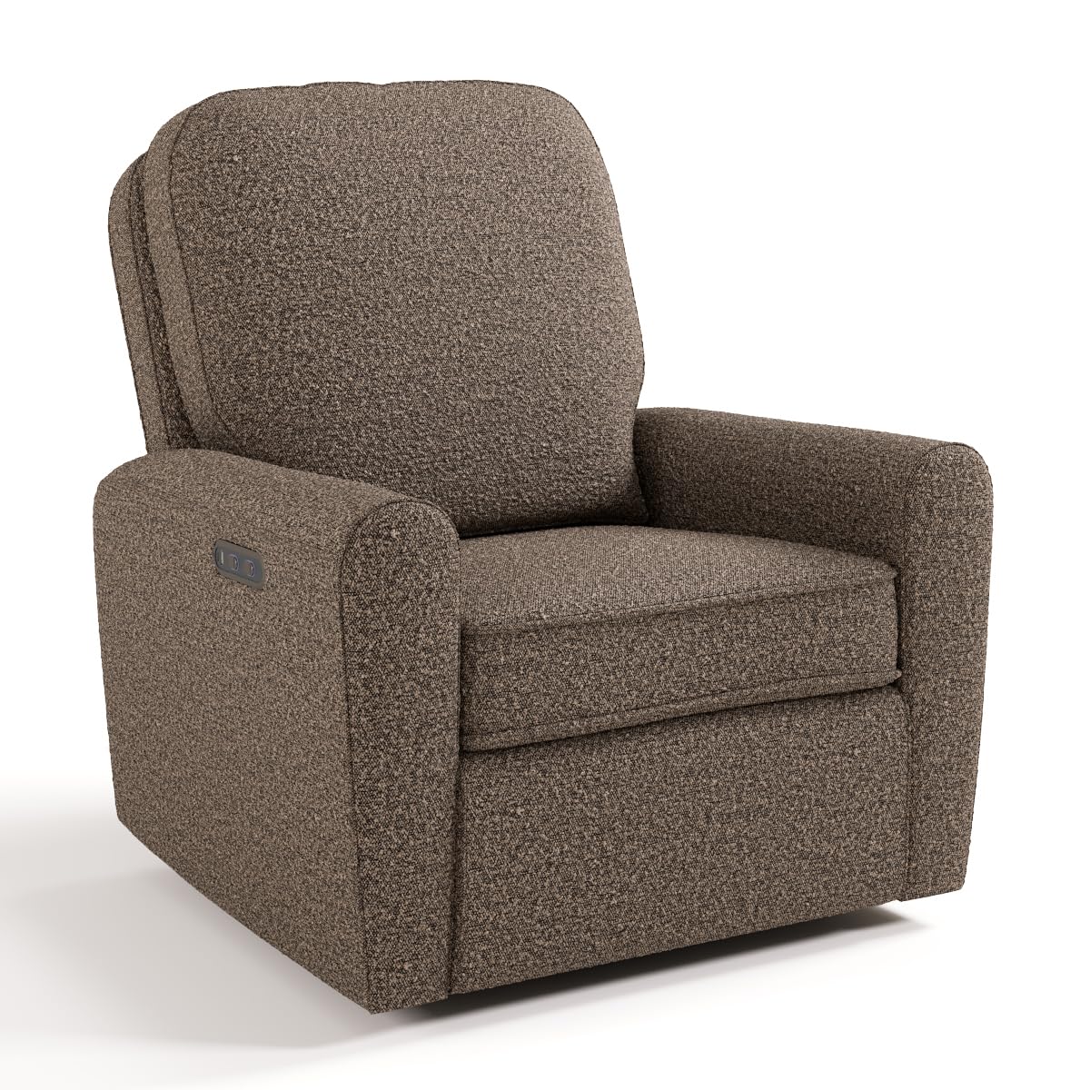 Storkcraft Amalfi Deluxe Power Recliner Swivel Glider – Premium Electronic Nursery Rocking Chair, Oeko-TEX 100 Certified, Includes Dual-USB Charging Port with USB-A & USB-C (Mountain Brown Boucle)