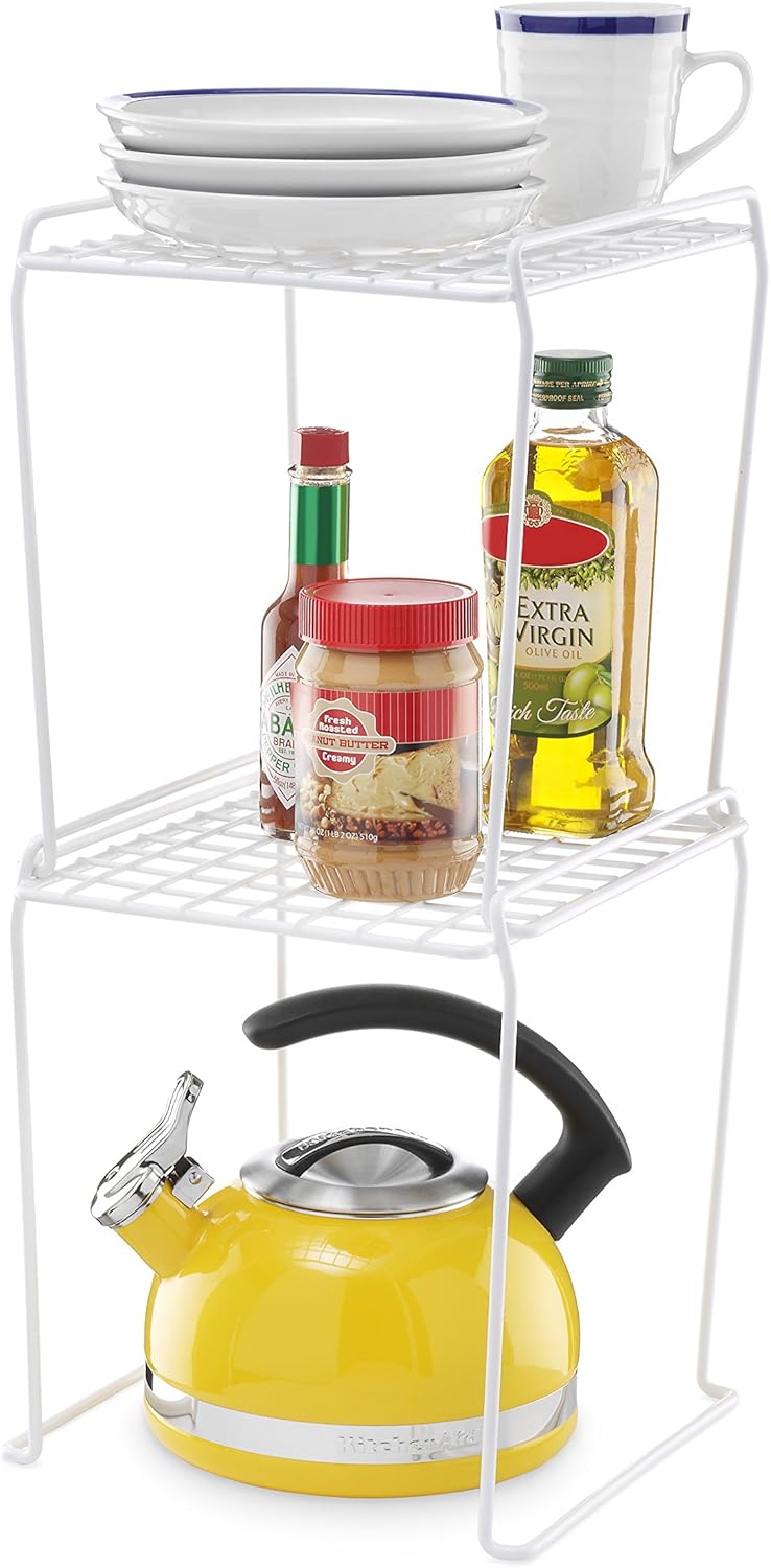 12.88" Whitmor Tall Stacking Shelf White