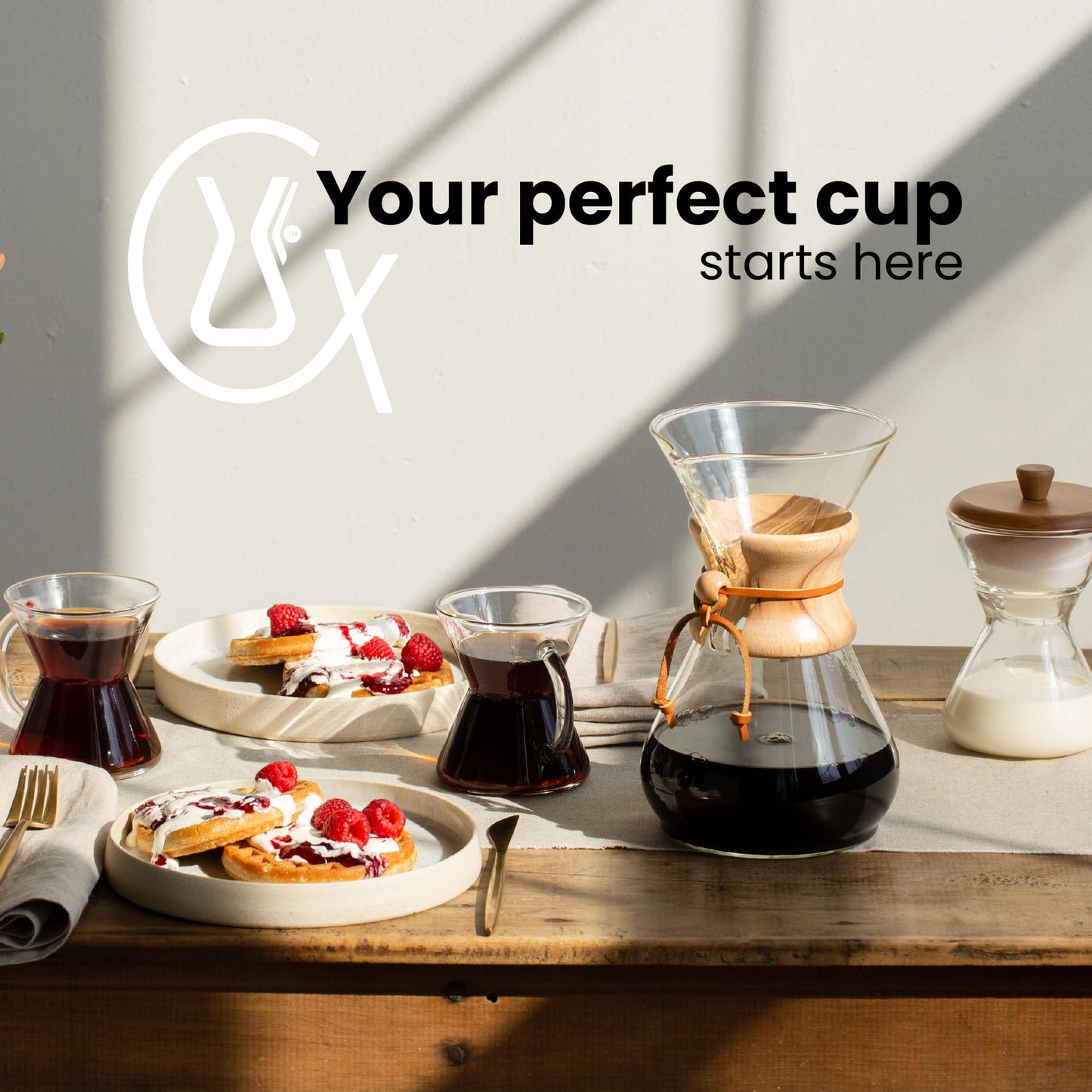 Chemex Pour-Over Glass Coffeemaker - Glass Handle Series - 10-Cup - Exclusive Packaging