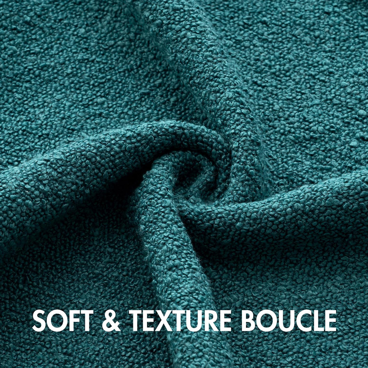 Pack 1 Decor,12x20 Inch MIULEE Textured Boucle Throw Pillow Cover Teal Accent Solid Lumbar Spring Pillow Case