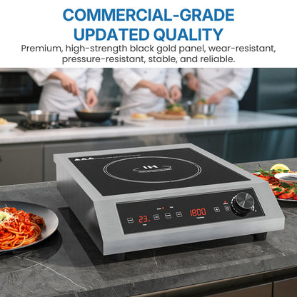 SUNVIVIPRO Commercial Induction Cooktop 1800W, Professional Electric Countertop Burner, 10 Power & 10 Temp Setting, Induction Hot Plate with Timer, Electric Stove with LED Screen, Black