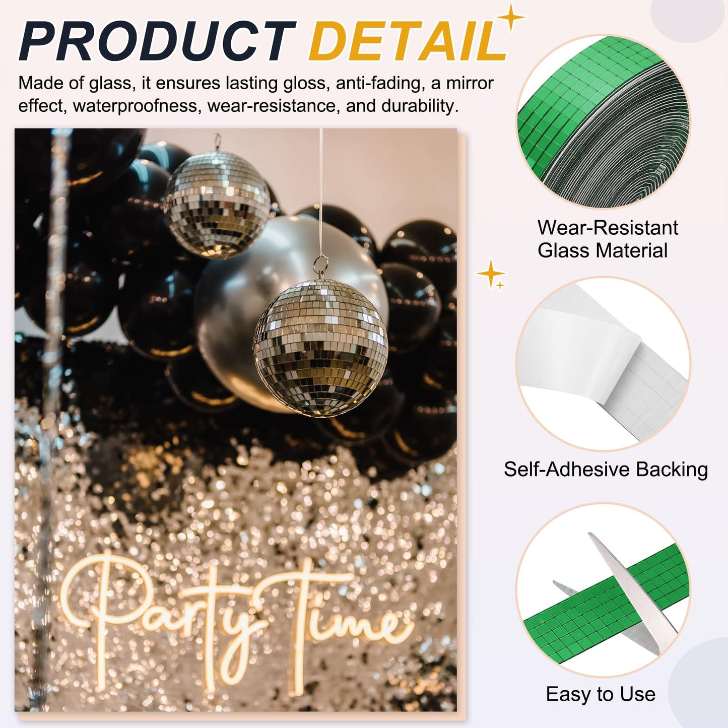 PATIKIL 5x5mm Self Adhesive Mirrors Mosaic Tiles, 10000 Pcs Square Mini Glass Mosaic Disco Tile Sticker for DIY Craft Disco Ball Party Decoration, Green