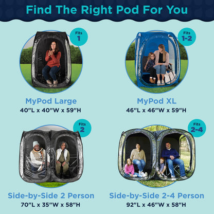WeatherPod® Side-by-Side™ 2-4 Person Pop-Up Sports Tent Pod - The Original Shark Tank Instant Setup All-Weather Pod Shelter for Outdoor Sports, Rain, Wind & Cold