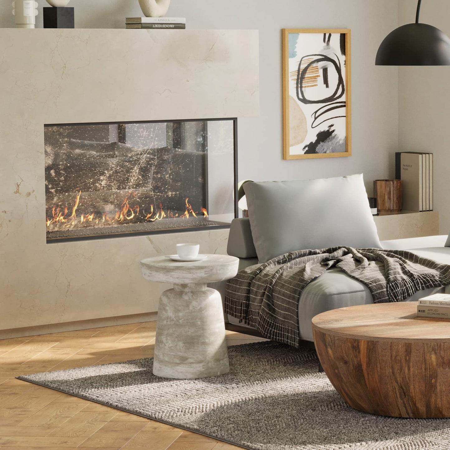 SIMPLIHOME Robbie Accent Table - 16 inch Wide Solid Mango Wood End Table in Distressed White Wash, Boho Contemporary Rustic Side Table for Living Room or Bedroom with Multipurpose Function, Assembled