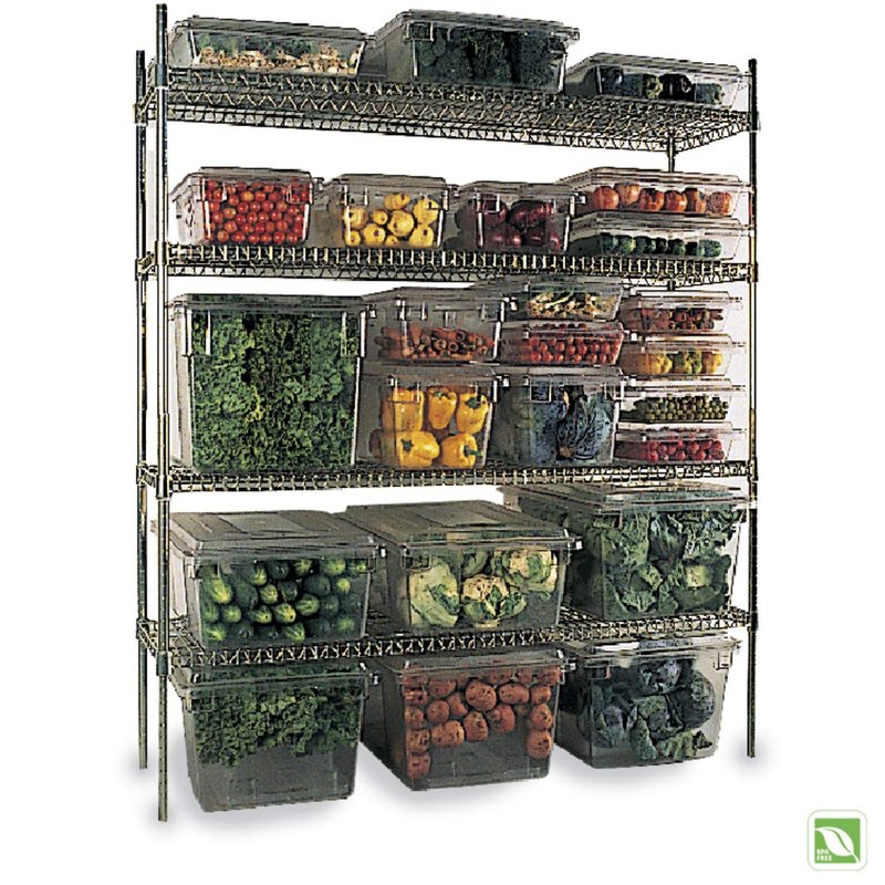 Rubbermaid Commercial Products Food Storage Box/Tote for Restaurant/Kitchen/Cafeteria, 2 Gallon, White (FG350700WHT) (Pack of 2)