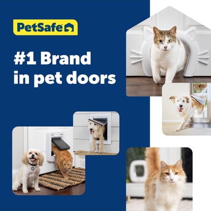 PetSafe Extreme Weather Aluminum Pet Door - Energy-Saving Thermal Barrier Pet Flap with Slide-in Door Locking & Secure Flap Cover - Plastic Frame - for Dogs Up to 220 lb - Large