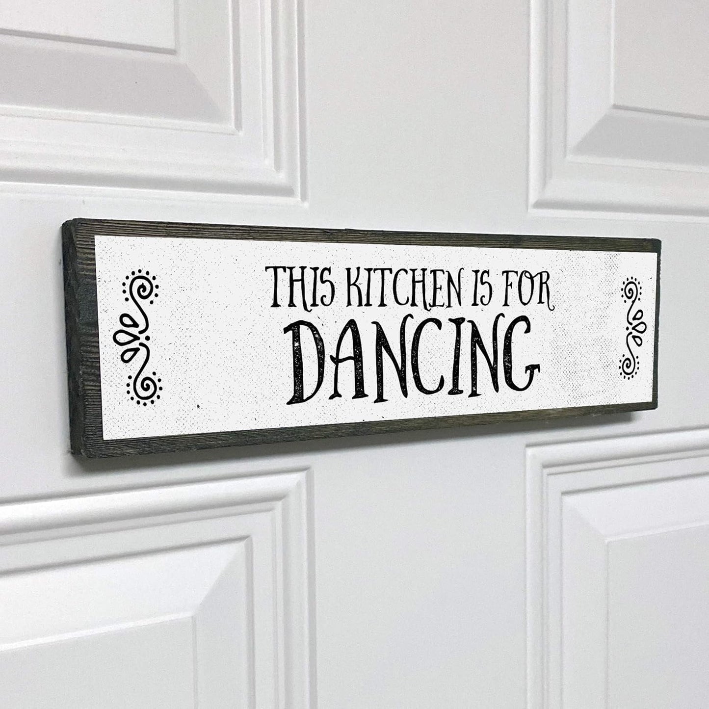 Kitchen Wood Signs, Medium Wood and Metal - This Kitchen Is For Dancing
