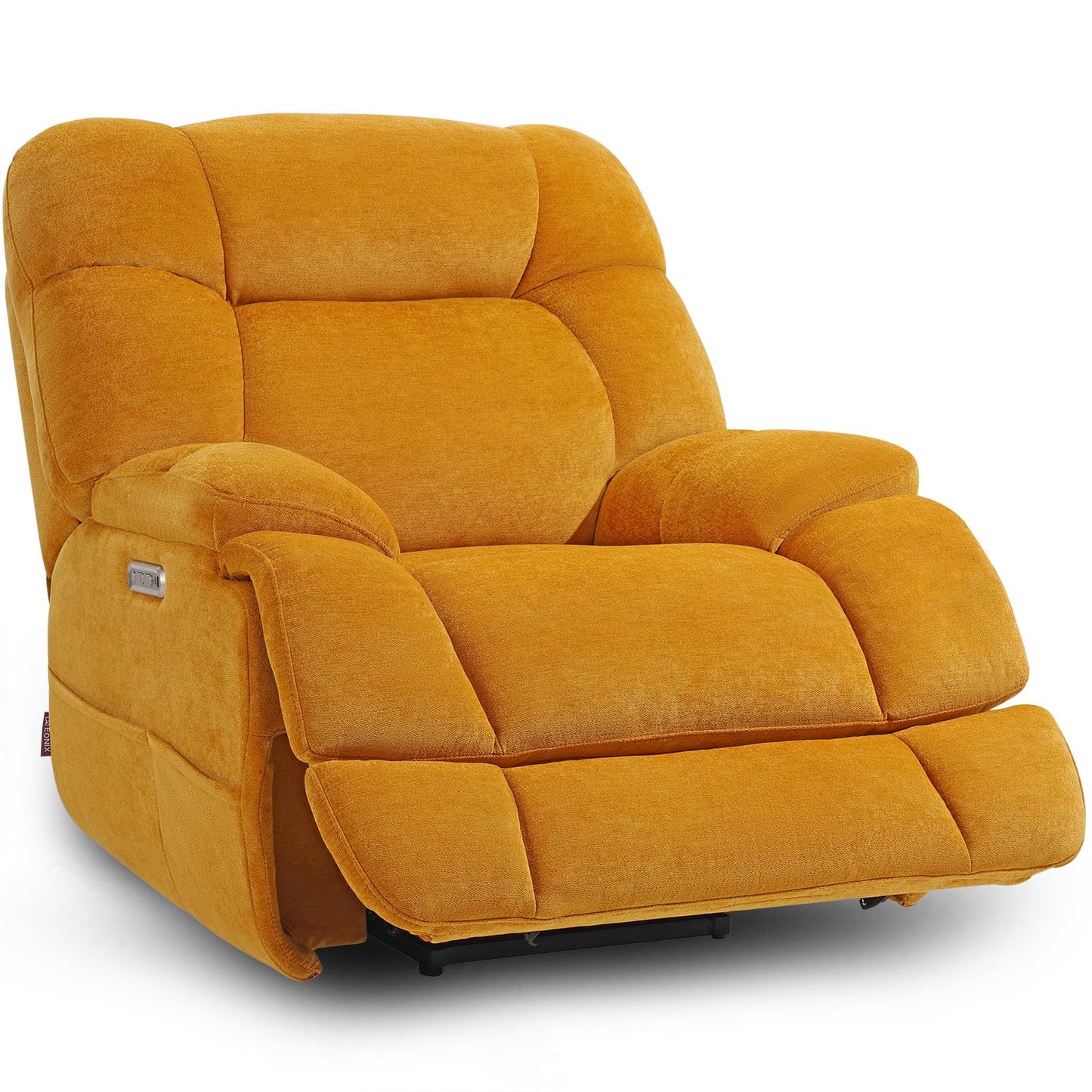 EONIX Dual Motor Zero Gravity Power Recliner Chair with Heat and Massage, 400lbs Lay Flat Recliner Sofa Chair with Extended Footrest, Cozy Padding and Cushion, SXXY007032, Orange