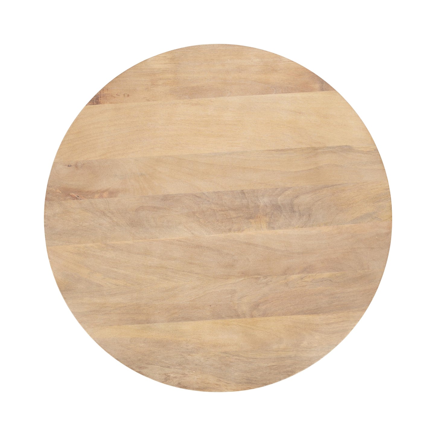 Kate and Laurel Aja Bohemian Round Mango Wood Coffee Table, 26 inch Diameter, Light Natural, Decorative Geometric Modern Coffee Table for Hosting, Storage, and Living Room Decor