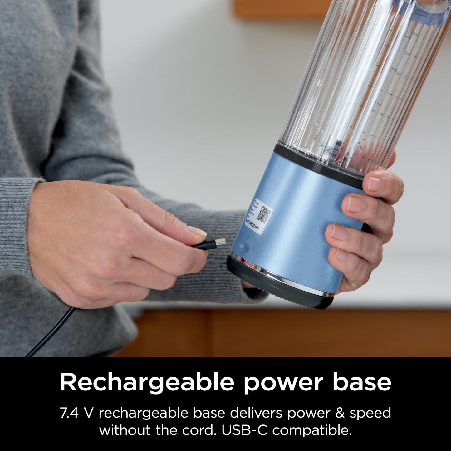 Ninja BC151BK Blast Portable Blender, Cordless, 18oz. Vessel, Personal Blender-for Shakes & Smoothies, BPA Free, Leakproof-Lid & Sip Spout, USB-C Rechargeable, Dishwasher Safe Parts, Black