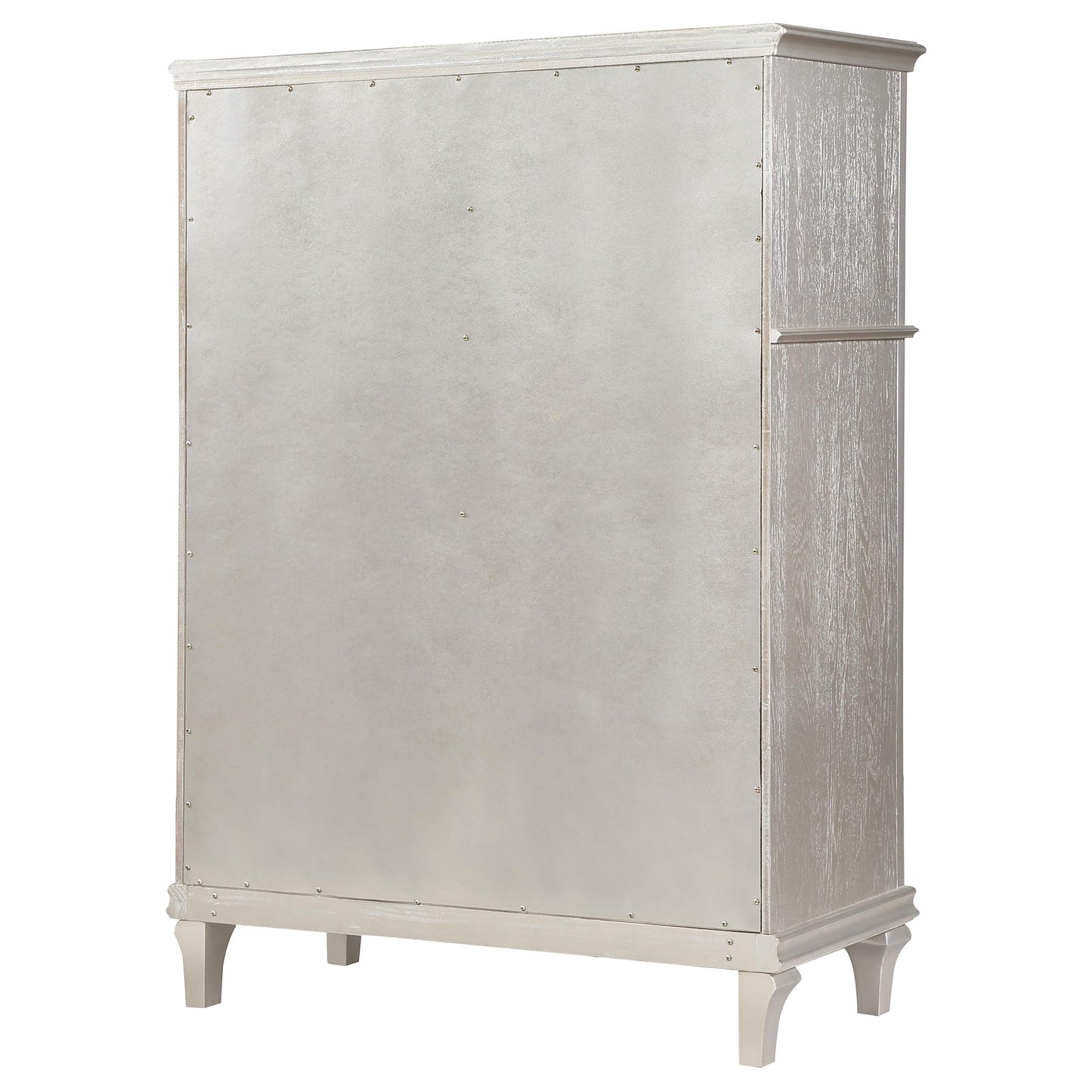 Coaster Home Furnishings - Evangeline - Wood - 6-Drawer Chest with Hexagonal-Shaped Knobs and Felt-Lined Drawer - Bedroom - Modern Classic - Silver Oak - 223395