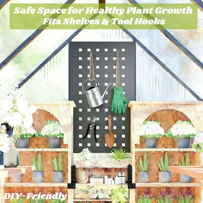 6x8 FT Greenhouse for Outdoors, Polycarbonate Greenhouse with Quick Setup Structure and Roof Vent, Aluminum Large Walk-in Green House for Outside Garden Backyard, Charcoal Black