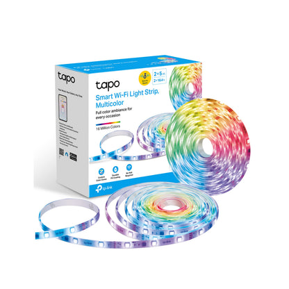 Tapo TP-Link RGBWIC Smart LED Light Strip 16.4Ft, 1000 Lumens, 16M Dimmable Colors, 50 Color Zones, Works w/Apple HomeKit/Alexa/Google Home, Sync-to-Sound, IP44 PU Coating, Trimmable L930-5