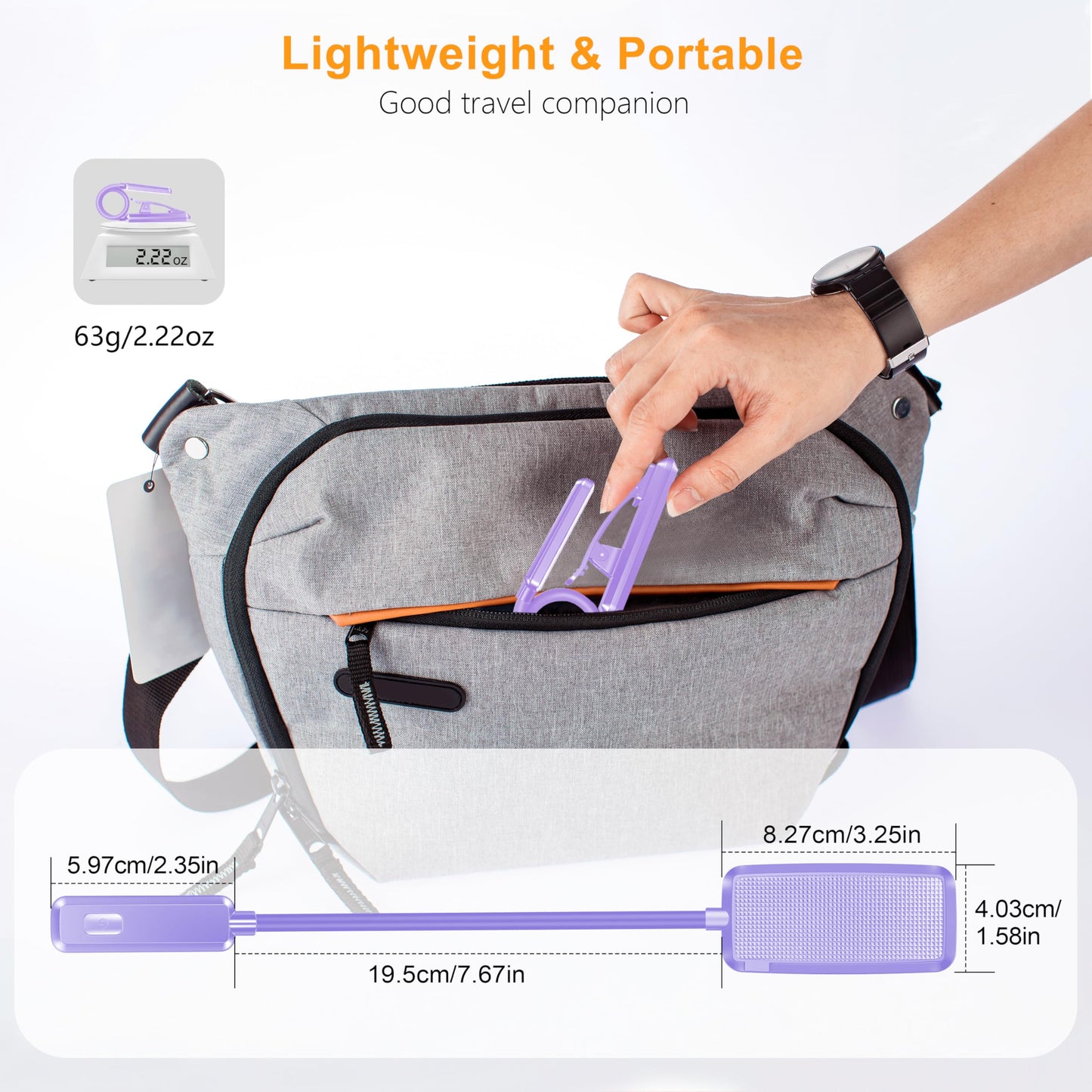Gritin 9 LED Rechargeable Book Light for Reading in Bed - Eye Caring 3 Color Temperatures,Stepless Dimming Brightness,80 Hrs Runtime Small Lightweight Clip On Book Reading Light for Studying