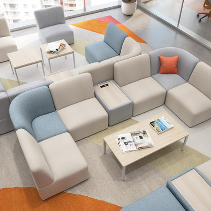 Bush Business Furniture Modular Armless Lounge Chair, Guest Seating for Lobby or Reception Area, Assemble Collection, Fog Fabric