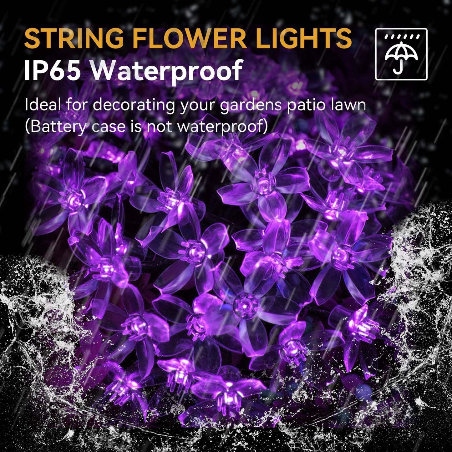 15FT 30LED ITICdecor Flower String Lights Fairy Lights Battery Operated Indoor&Outdoor Twinkle Lighting Bedroom Decor