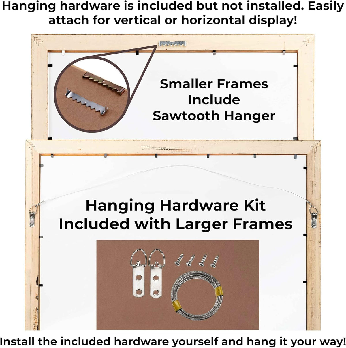 7x7 Black Contemporary Wood Picture Frame - Includes UV Resistant Acrylic & Hanging Hardware