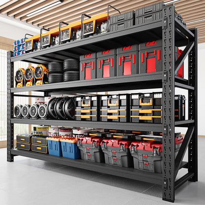 RAVIGIN 9000LBS Storage Shelves, 75" W Garage Shelving Heavy Duty Metal Adjustable Garage Shelves, Shelving Units Industrial Shelving for Warehouse, 75" W x 24" D x 70" H, Black