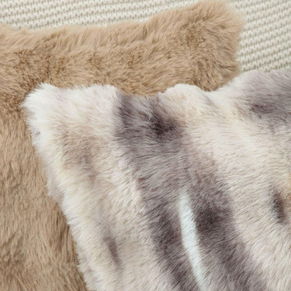 MADIZZ Pack of 2 Thick Plush Faux Wool Throw Pillow Covers Soft Boho Throw Pillows Luxurious Cushion Covers for Couch Sofa Bedroom Living Room Home Decor 18x18 Inch Grey Taupe