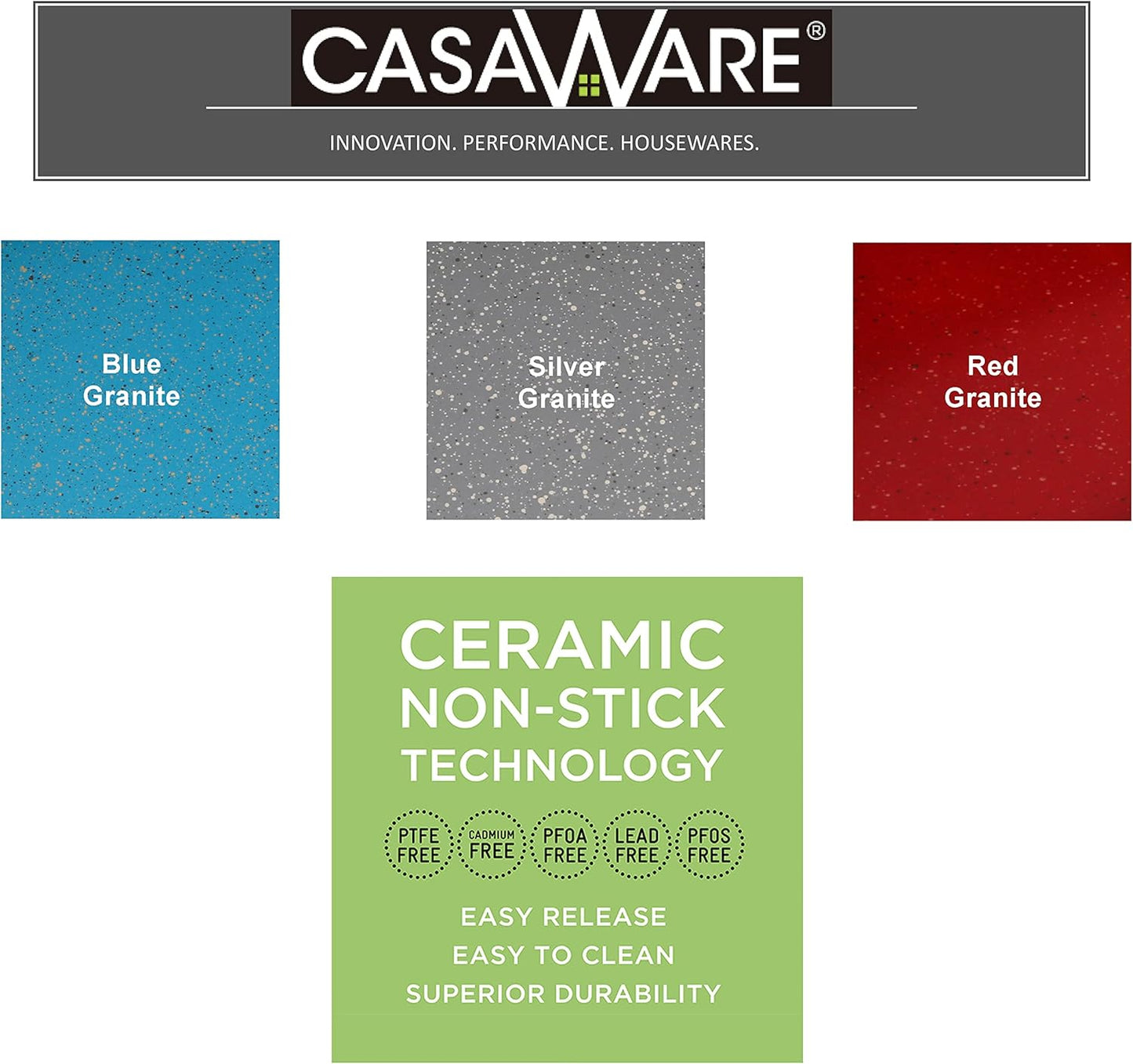 casaWare Mini Muffin Pan, 12 Cup Ceramic Coated Non-Stick (Blue Granite)