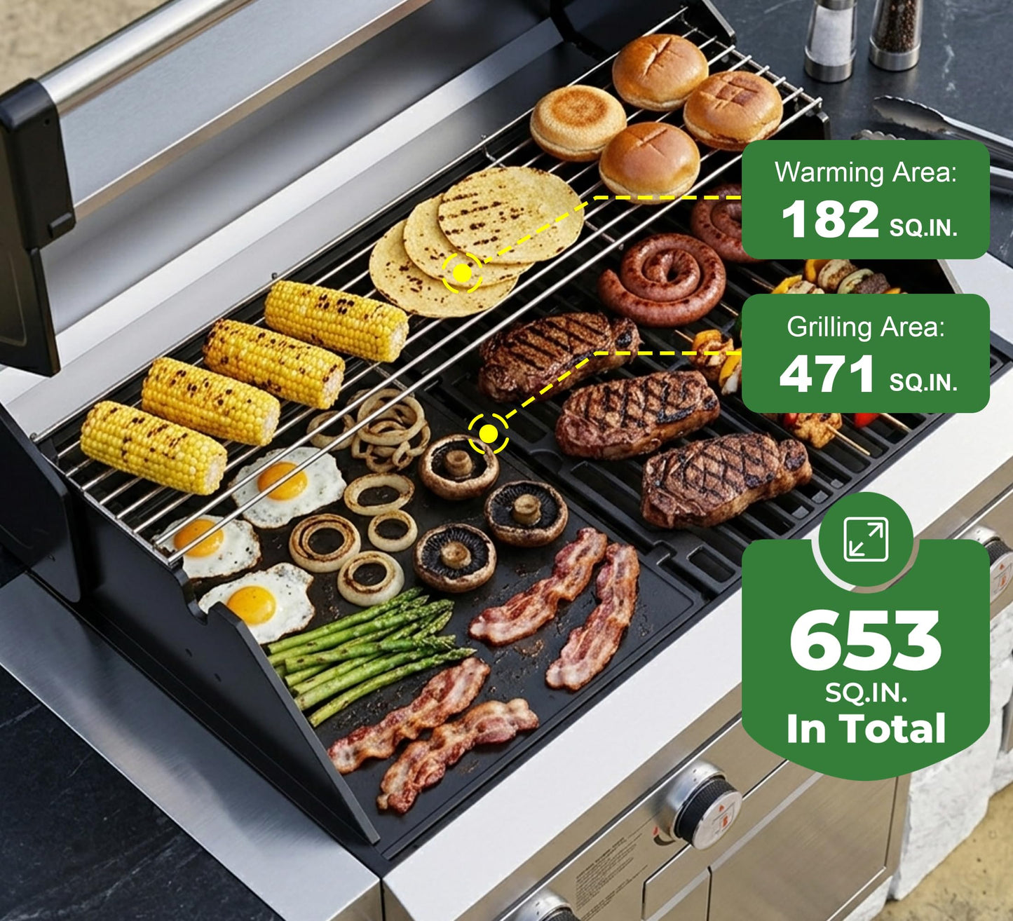 Brand-Man Gas Grill Built-In Head, 30-Inch 4-Burner Propane Grill, Natural Gas Convertible, Heavy Duty 304 Stainless Steel 40,000BTUs BBQ Island Outdoor Kitchen