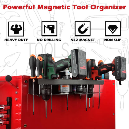 ULIBERMAGNET Power Tool Organizer Rack - Heavy Duty Magnetic Wall Mount for Spray Bottles & Tools | Garage Storage Solution