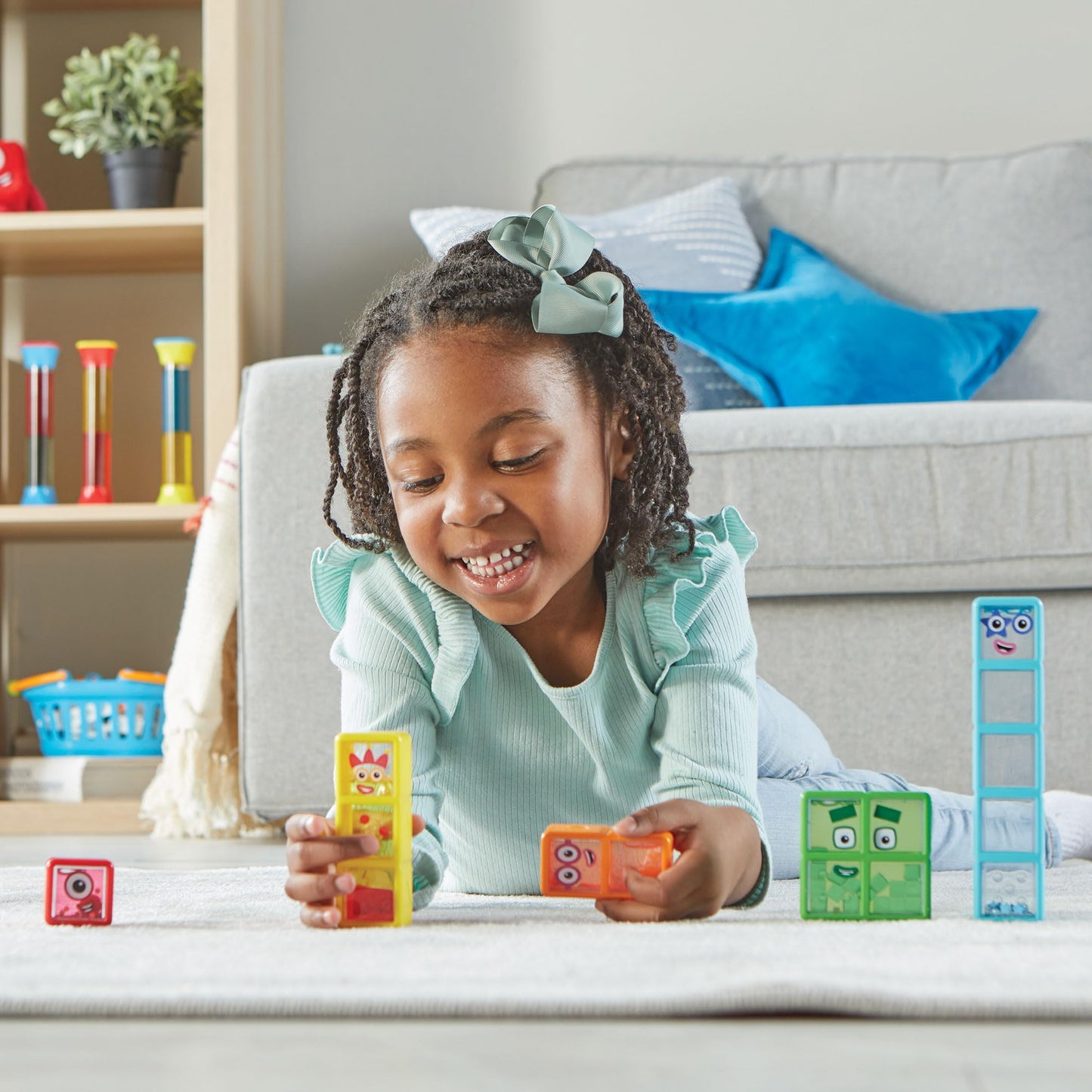 hand2mind Numberblocks One to Five Sensory Bottles, Numbers for Toddlers, Counting Toys, Calming Sensory Fidget Toys, Calm Down Corner Supplies, Social Emotional Learning, Birthday Gifts for Kids