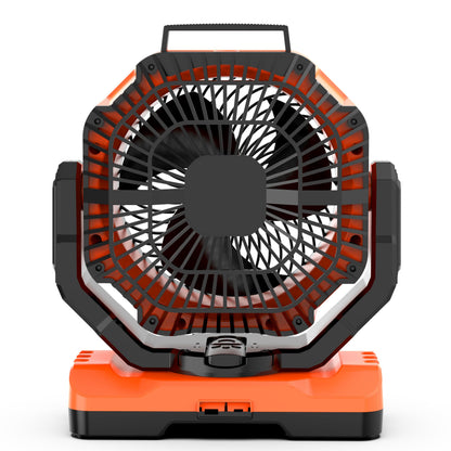 Porta Breeze 40000mAh Rechargeable Camping Fan w Light, Portable Battery Operated High Velocity Floor Table Fan; Oscillating w Timer, Remote for Outdoors, RV, Jobsite, Dorm, Patio, Weather Emergencies