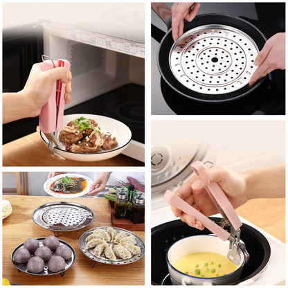 5 Pack Stainless Steel Cooking Steamer Rack with Detachable Legs for Baking Cooking, Steaming (7" 8" 8.8" 9.5" 10.2'')