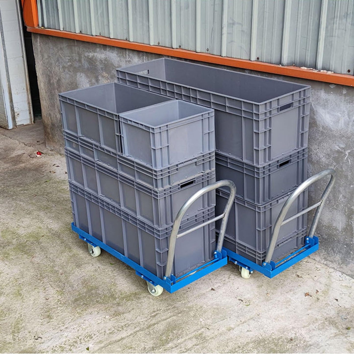 Heavy Duty Foldable Push Cart Dolly with Swivel Handle Flat Bed Platform Truck on Wheels for Warehouse & Garage120x40x34cm Capacity