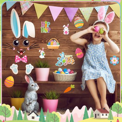 Hoteam 30 Pcs Happy Easter Garage Door Magnets, Easter Bunny Refrigerator Magnet Decoration for Kitchen Fridge