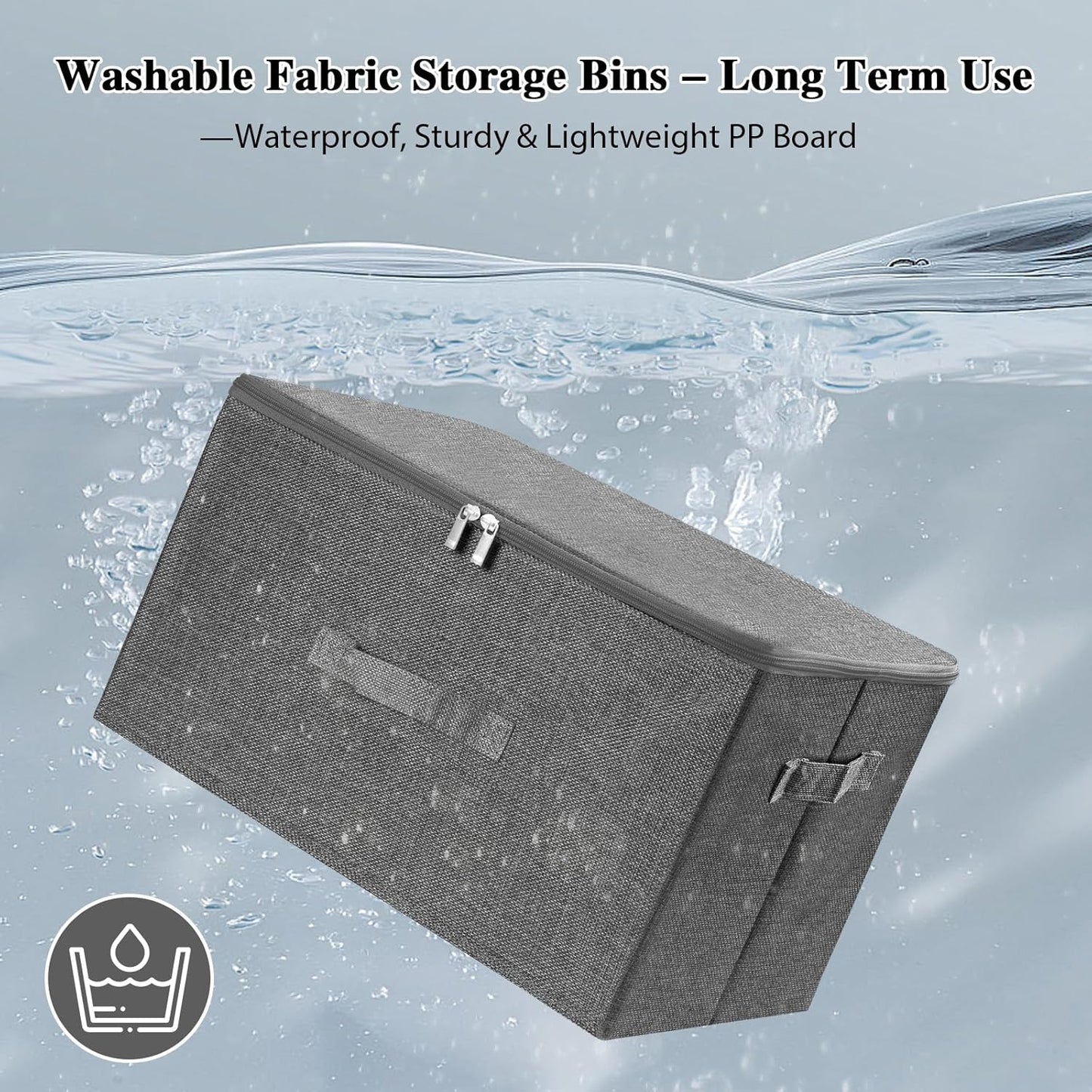 36 Closet ANMINY Storage Bins with Zipper Lids Qt Lidded Fabric Storage Boxes Baskets Cubes with Handles Collapsible
