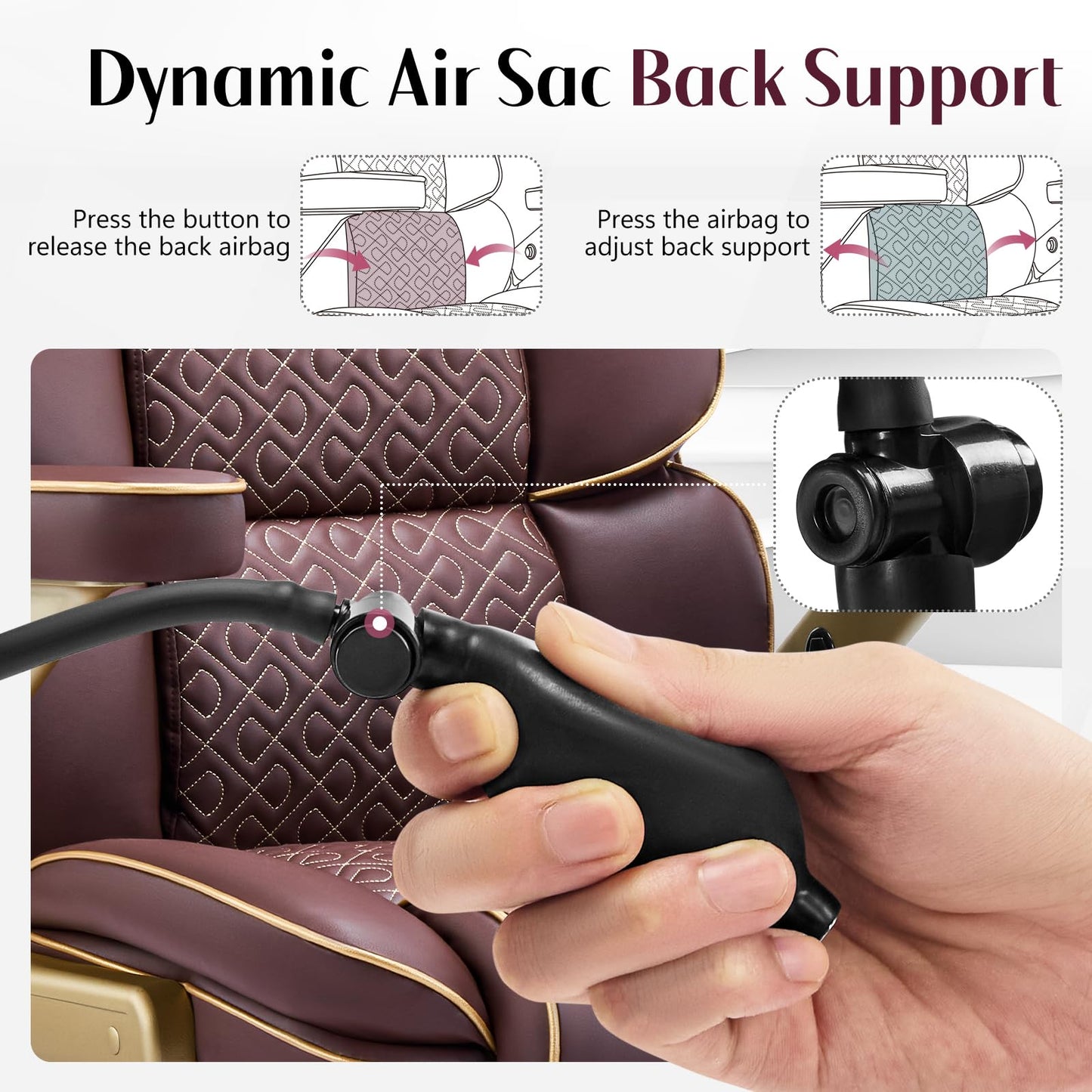 Heavy Duty Executive Leather Chair, Big and Tall Office Chair 500lbs with 5D Flip-up Armrests, Comfortable Seat, Adjustable Lumbar, High Back, Large Computer Desk Chair for Home Office, Brown