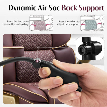 Heavy Duty Executive Leather Chair, Big and Tall Office Chair 500lbs with 5D Flip-up Armrests, Comfortable Seat, Adjustable Lumbar, High Back, Large Computer Desk Chair for Home Office, Brown