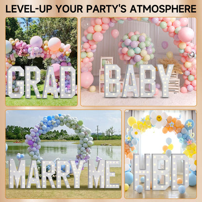 EUFONY Marquee Letters 4 Feet Tall, 4 FT Marquee Light Up Letters, Giant Light Up Letters 4FT for Birthday Party Baby Shower Gender Reveal Graduation Prom Decorations, Letter R with LED Lights DIY Kit