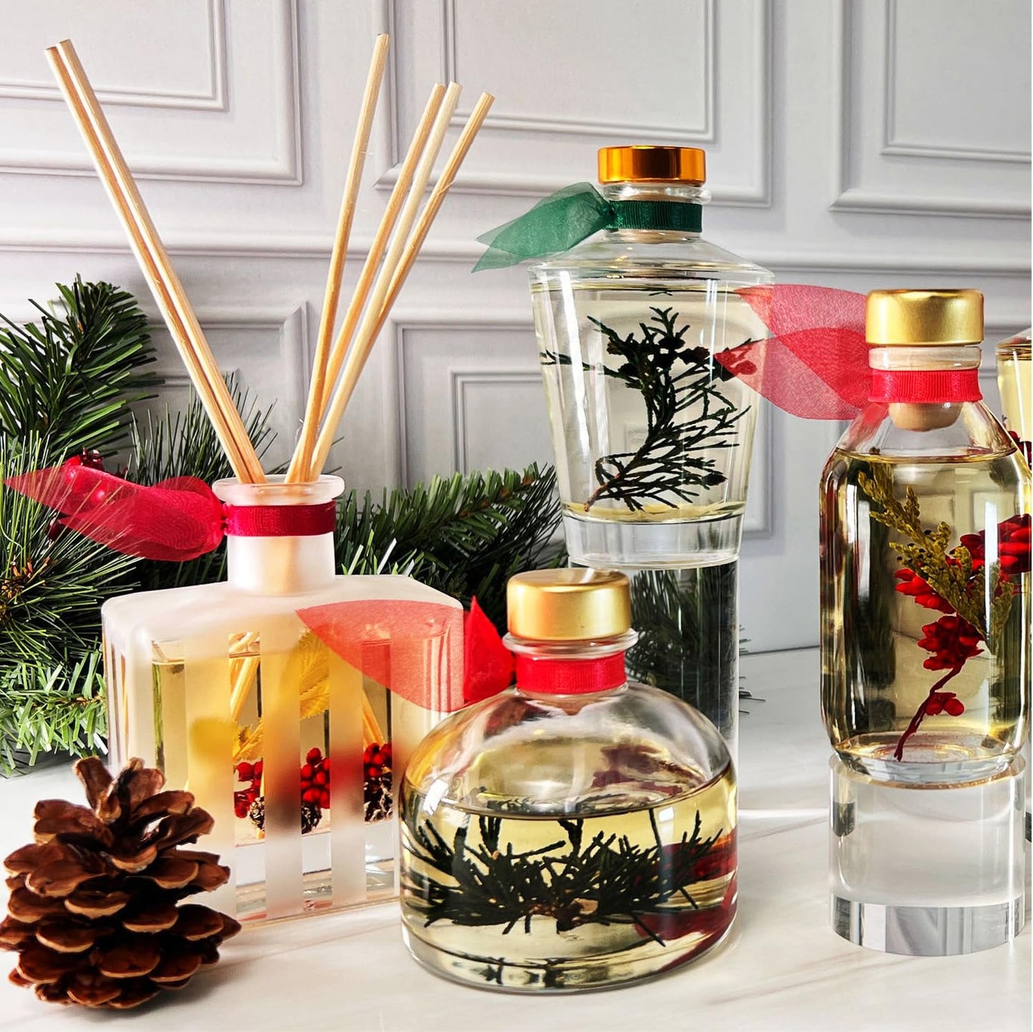 LOVSPA Reed Diffuser Set, Smoked Vanilla Scented Oil Diffuser with Sticks, Home Fragrance Accessories for Bathroom Shelf Decor, Aroma Diffusers for Home or Office Fall Decor, USA Made