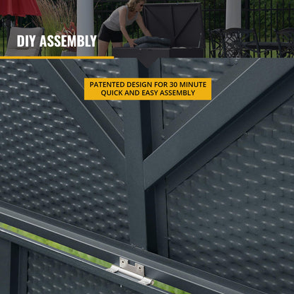 Arrow 4' x 2' x 2' Spacemaker Anthracite 134 Gallon Hot-Dipped Galvanized Steel Storage Deck Box