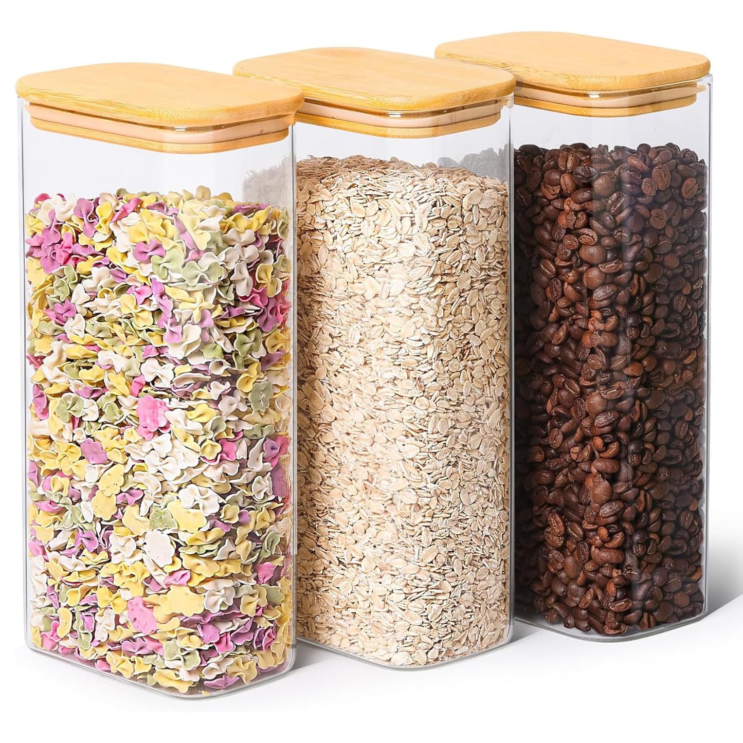 Comsaf Spice Jars with Label，8 oz Small Glass Jars with Lids, 6 Pcs Seasoning Containers, Rectangle Glass Containers with Lids, Empty Seasoning Jars for Pantry Storage, Loose Tea, Herbs, Powders, Salt